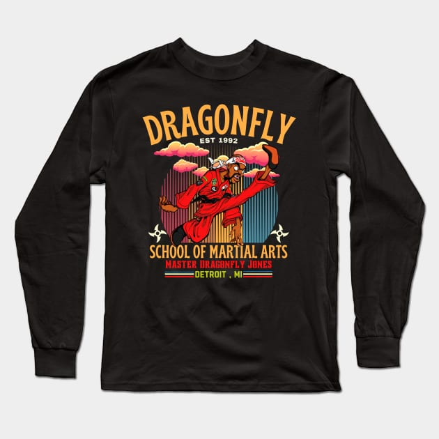 Dragonfly Retro Style Original Aesthetic Tribute 〶 Long Sleeve T-Shirt by Terahertz'Cloth